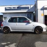 「プジョー106S16　車検整備（スタビリンクロッド+ロワボールジョイントブーツ交換など）です。」